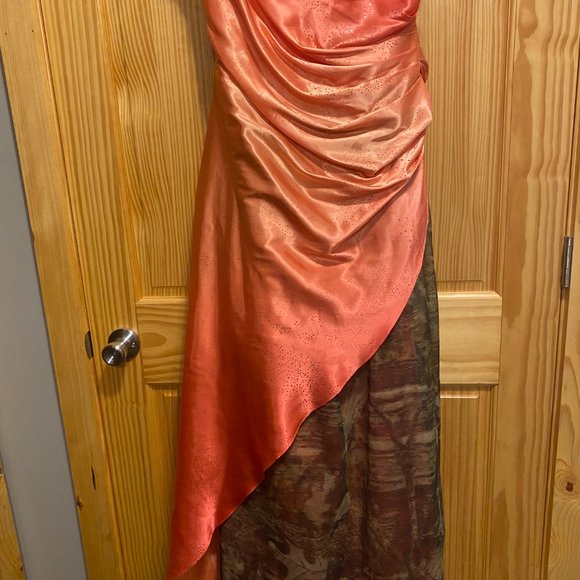 Orange and camo prom homecoming dress 13/14 - Picture 2 of 2